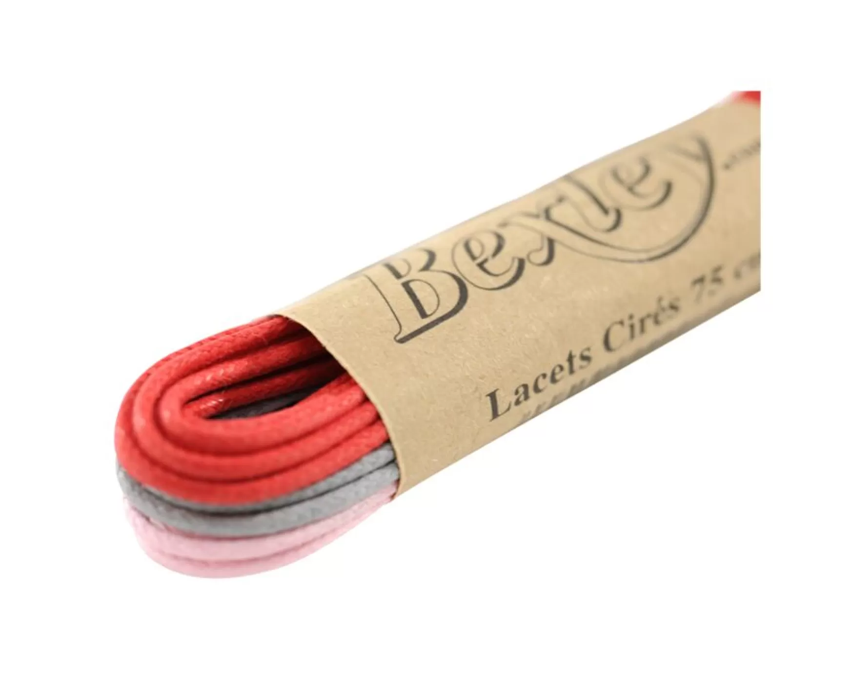 Bexley | 3 Pairs Of Shoelaces For Dress Shoes - Red, Grey & Pink Grey, Pink And Red