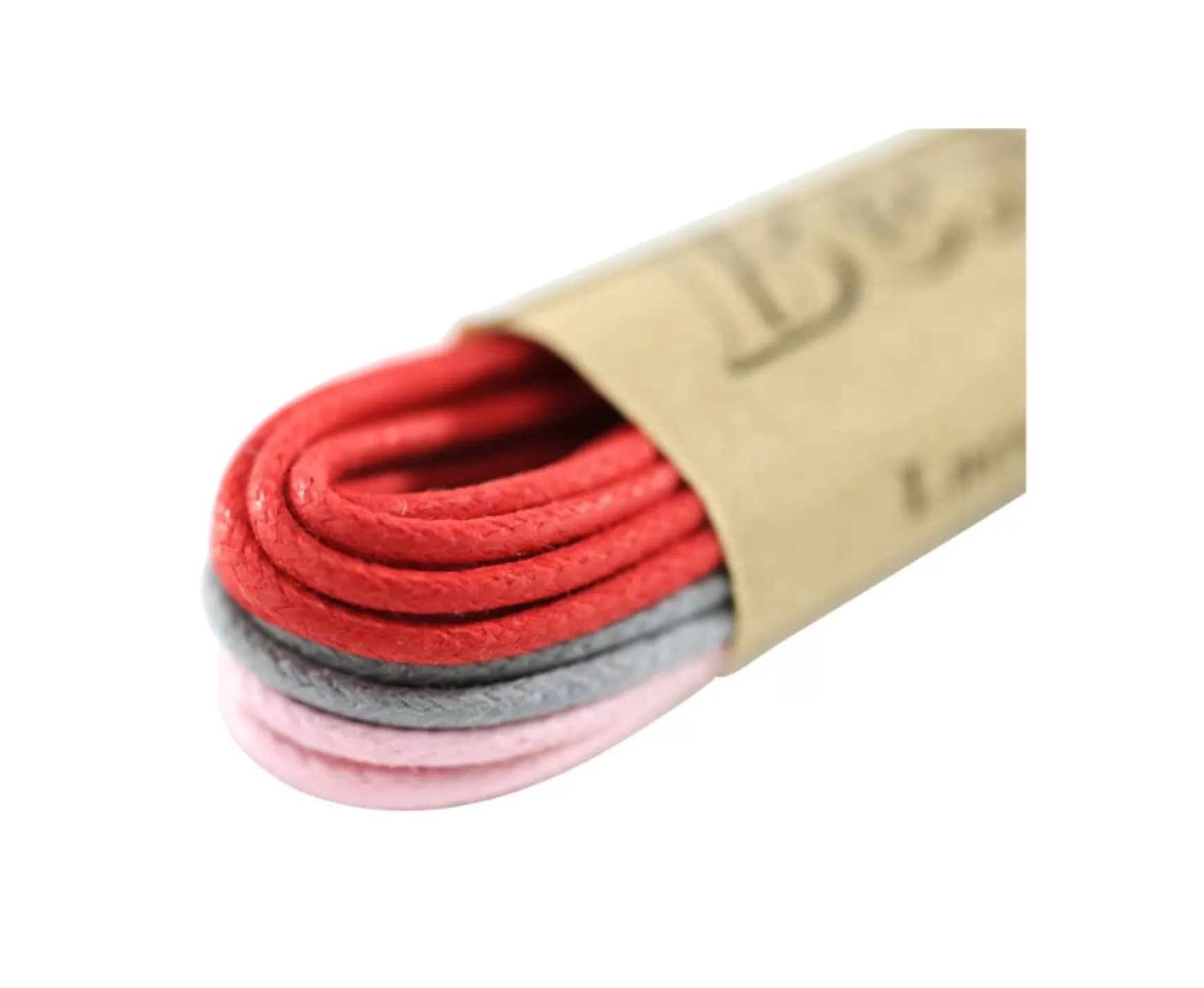 Bexley | 3 Pairs Of Shoelaces For Dress Shoes - Red, Grey & Pink Grey, Pink And Red