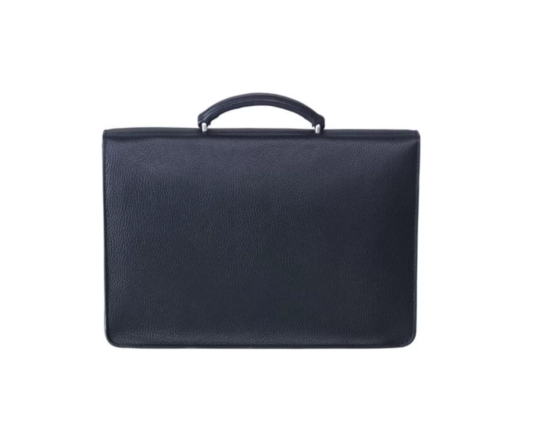 Bexley | Black Grained Straps Lock Brass Men'S Satchel Bag Black Grained Leather