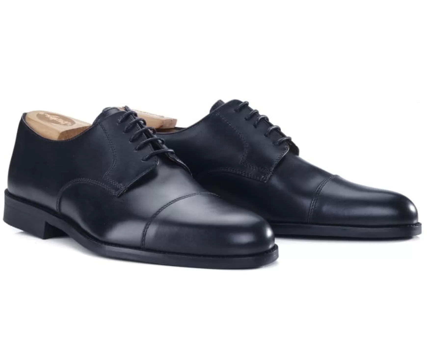 Bexley Derby Shoes | Blake Derby Shoes - Rubber Sole - Mayfair Classic Gomme Ville | Blackblack With Black Waistband