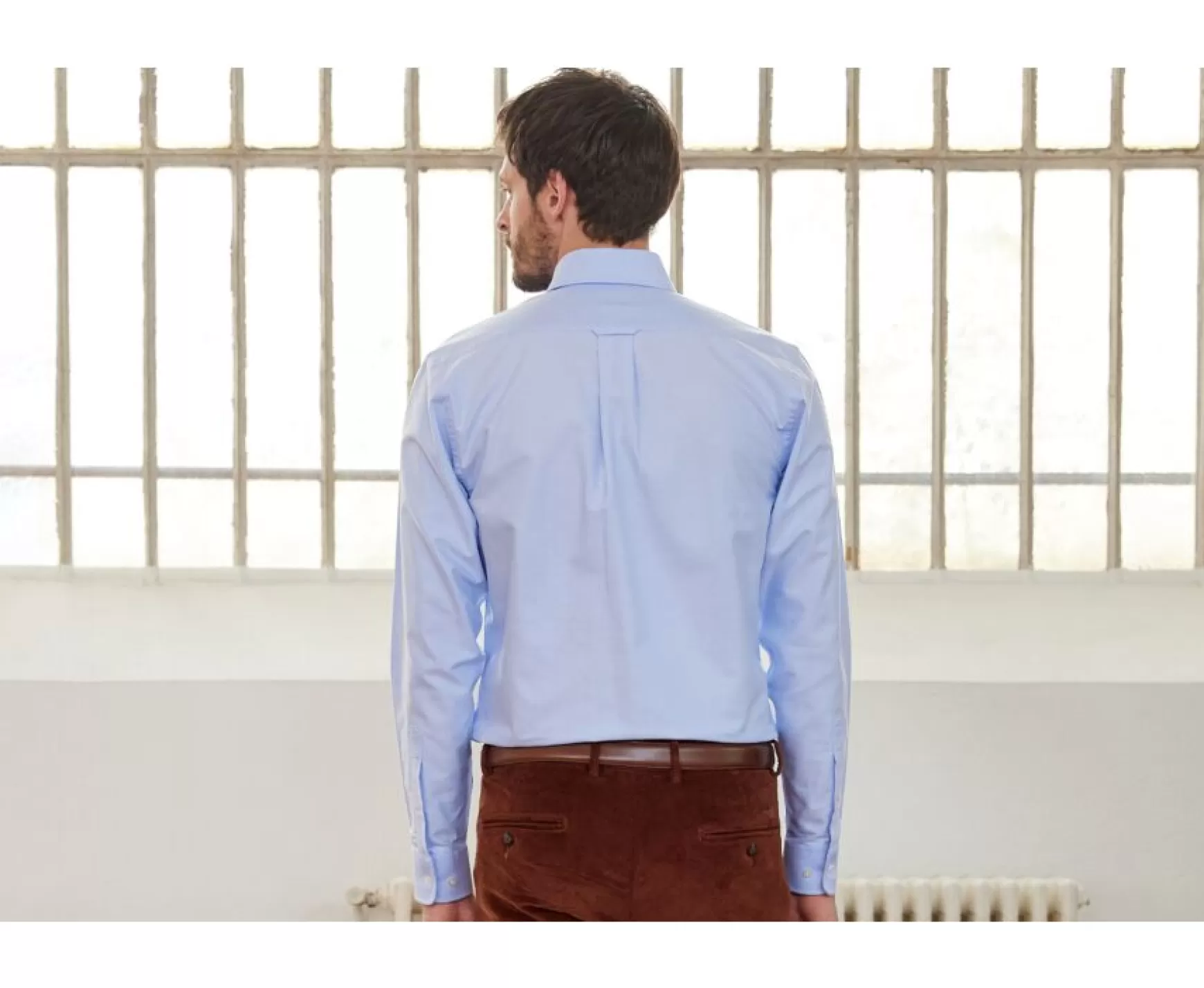 Bexley | Blue Oxford Shirt With Chest Pocket - American Collar Harold Light Blue