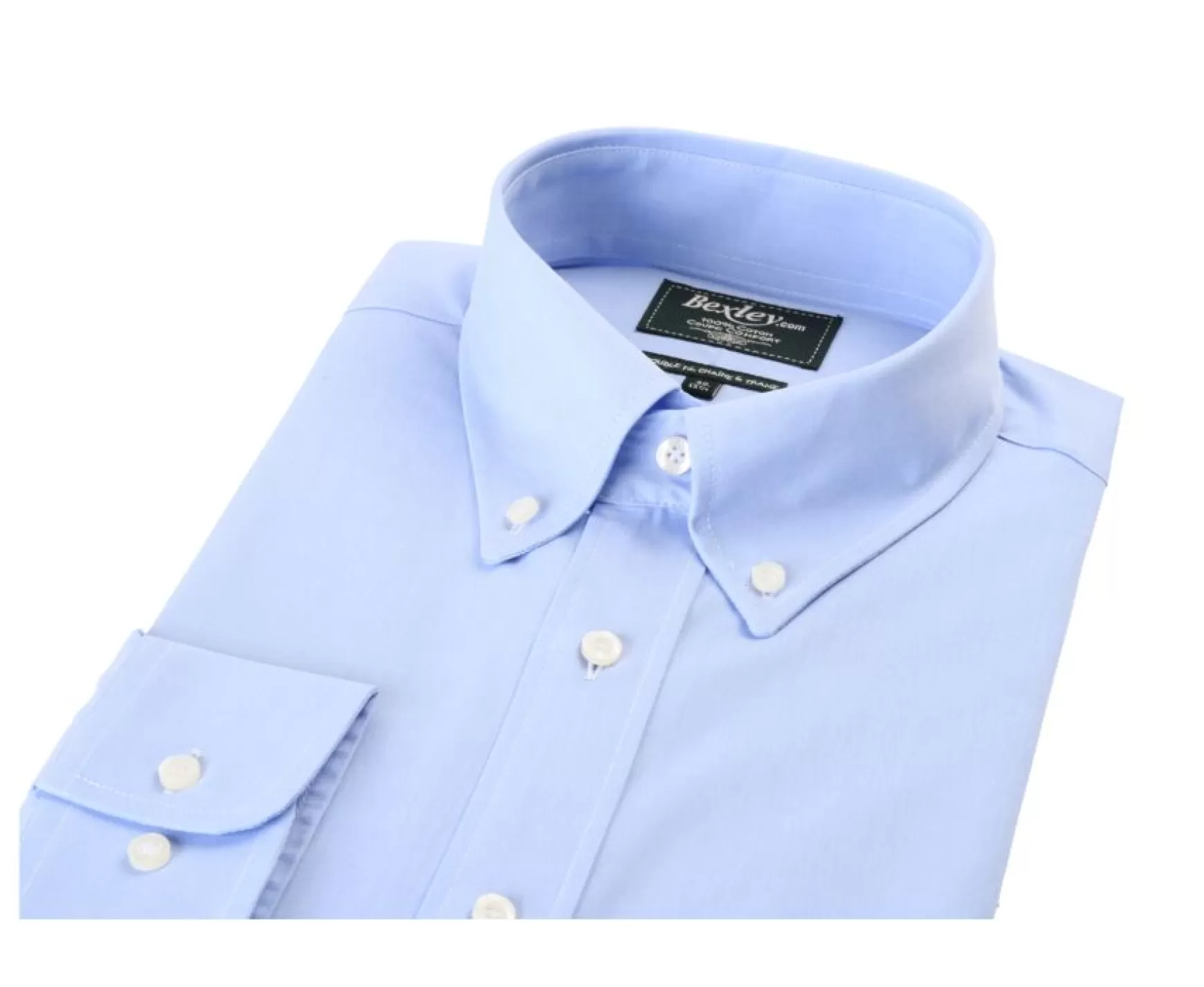 Bexley | Blue Oxford Shirt With Chest Pocket - American Collar Harold Light Blue