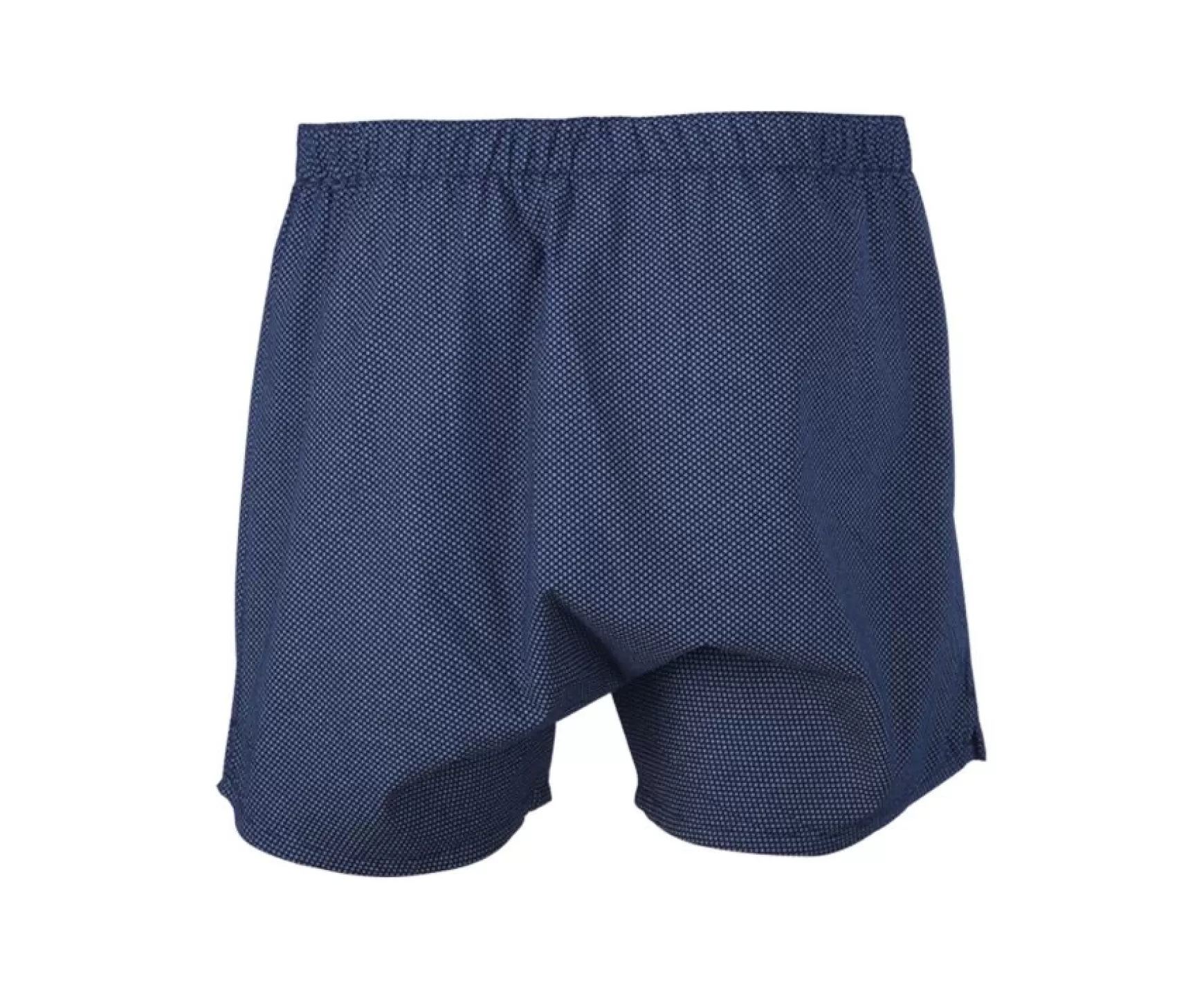 Bexley | Box Of 2 Plain White/Printed Navy And Beige Men'S Boxer Shorts - Elon | Blue, Orange And Purple
