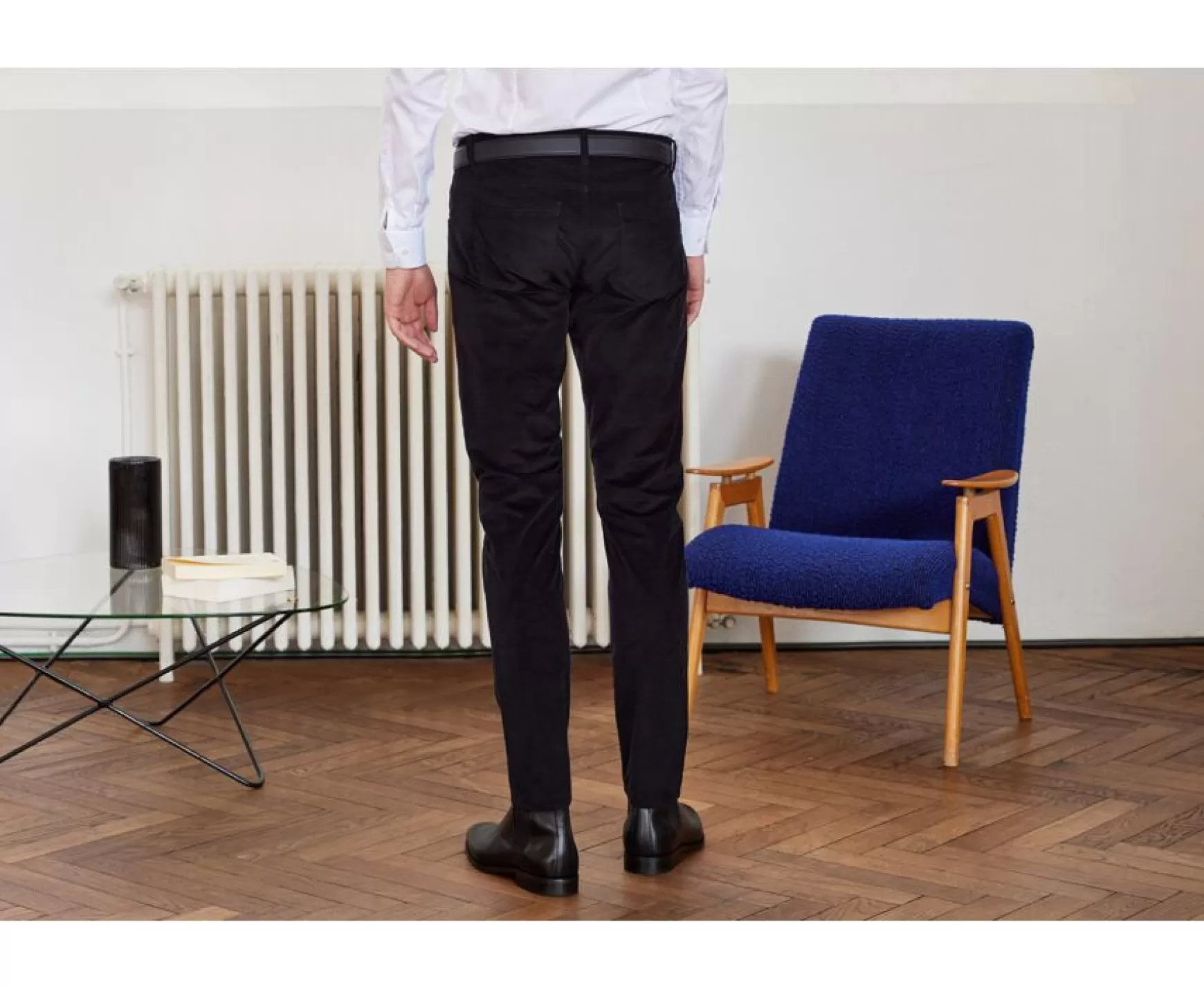 Bexley Adjusted Fit | Corduroy Black Men'S 5 Pocket Trousers - Kars | Blackblack With Black Waistband