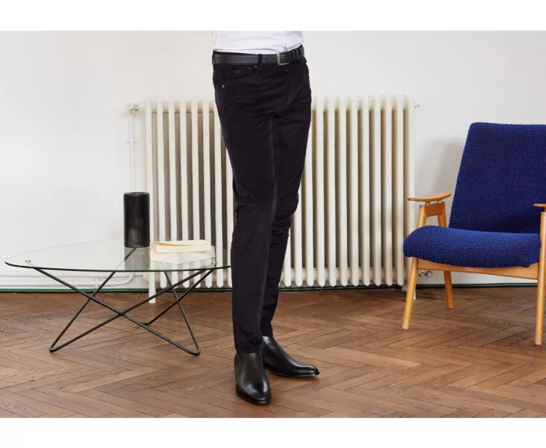 Bexley Adjusted Fit | Corduroy Black Men'S 5 Pocket Trousers - Kars | Blackblack With Black Waistband