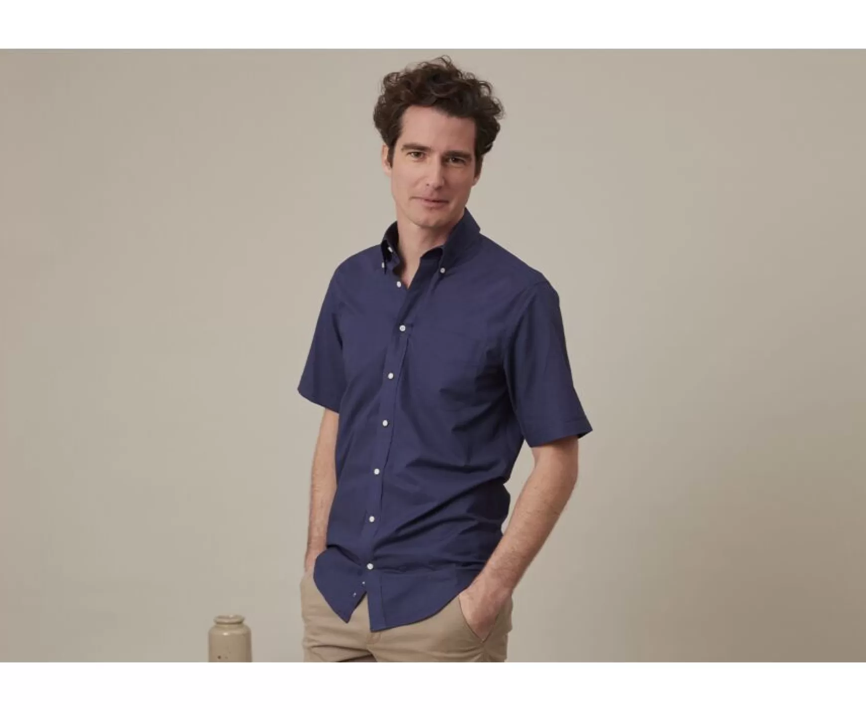 Bexley | Cotton Linen Shirt - Chest Pocket Colten Mc Navy