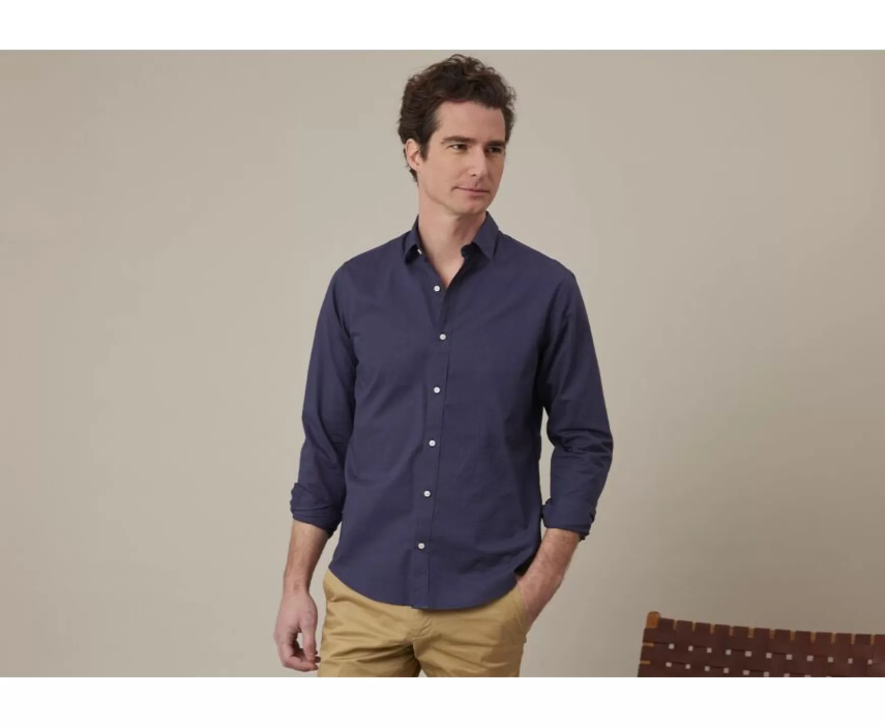 Bexley | Cotton Linen Shirt Silbert Navy