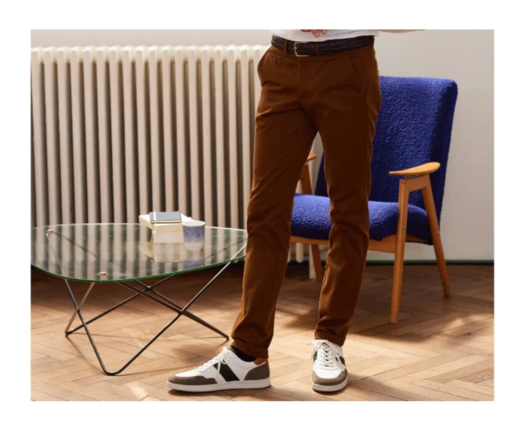 Bexley Adjusted Fit | Dark Caramel Chino Trousers For Men - Nigel Ii | Caramel Fonce