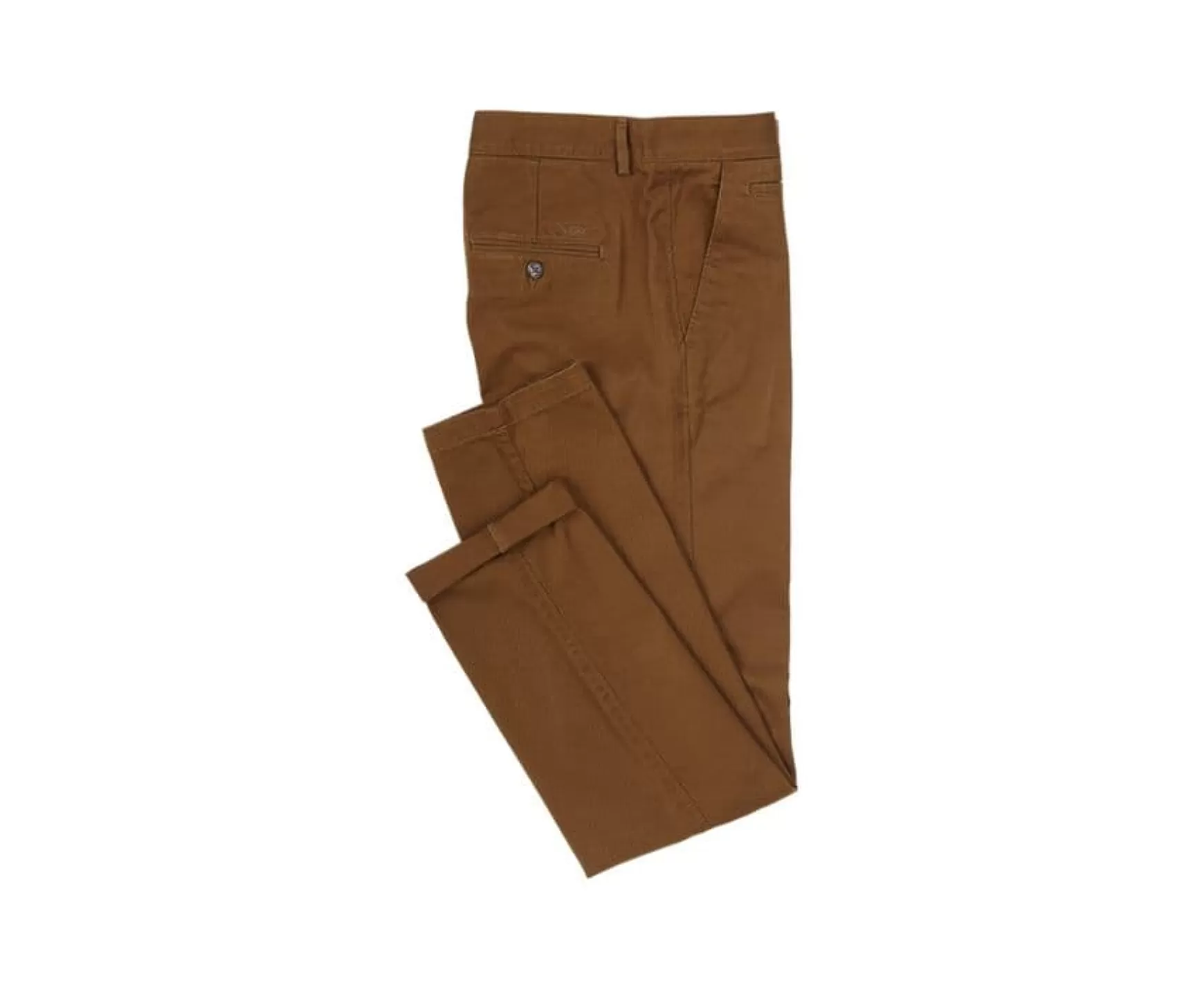 Bexley Adjusted Fit | Dark Caramel Chino Trousers For Men - Nigel Ii | Caramel Fonce