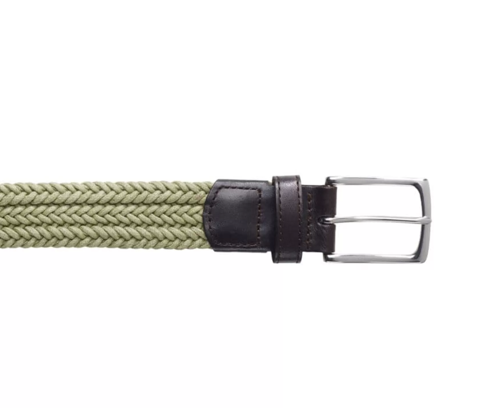 Bexley | Men'S Light Khaki Cotton Braided Belt Norwood Silver Coton Coton Kaki Clair