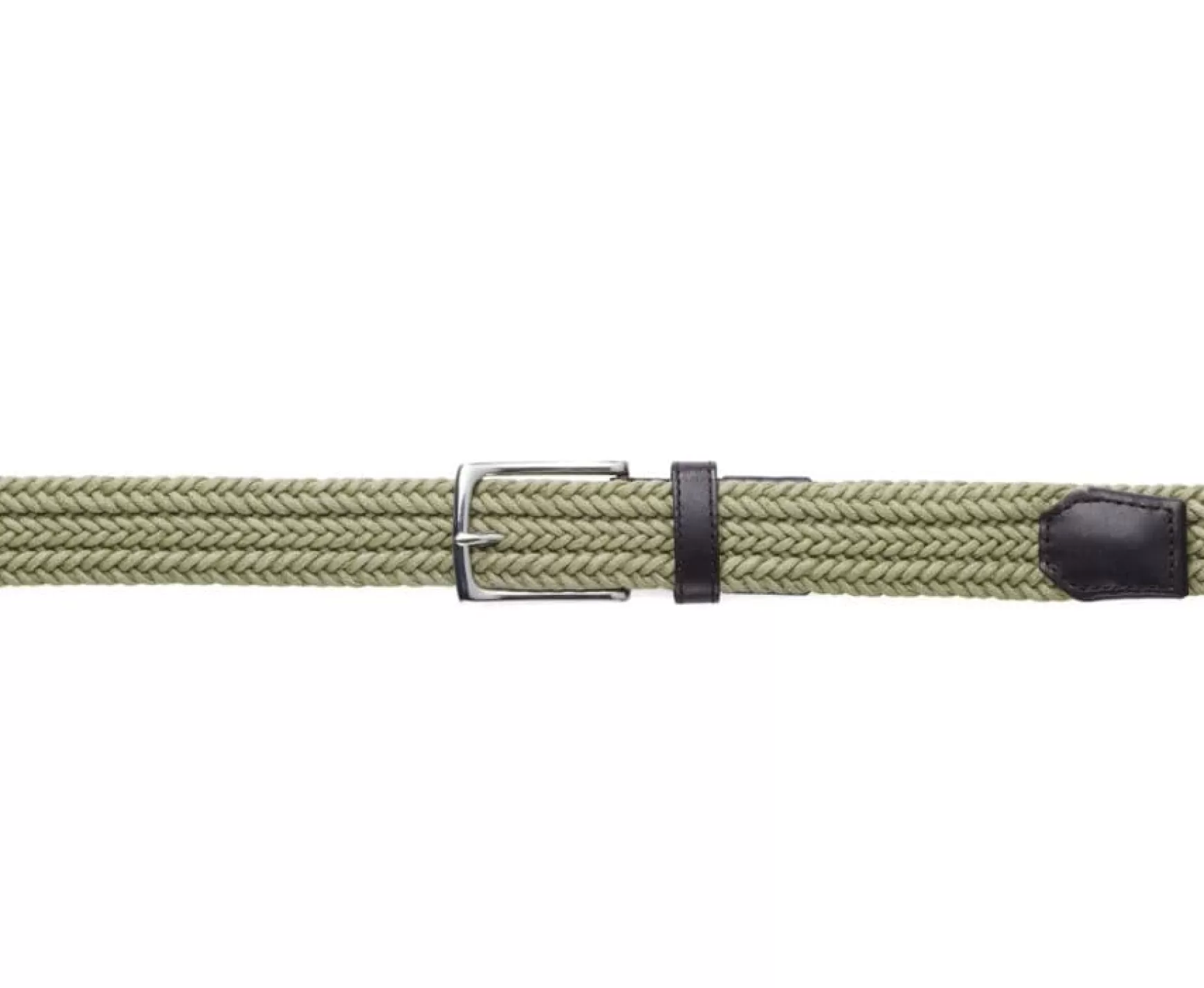 Bexley | Men'S Light Khaki Cotton Braided Belt Norwood Silver Coton Coton Kaki Clair