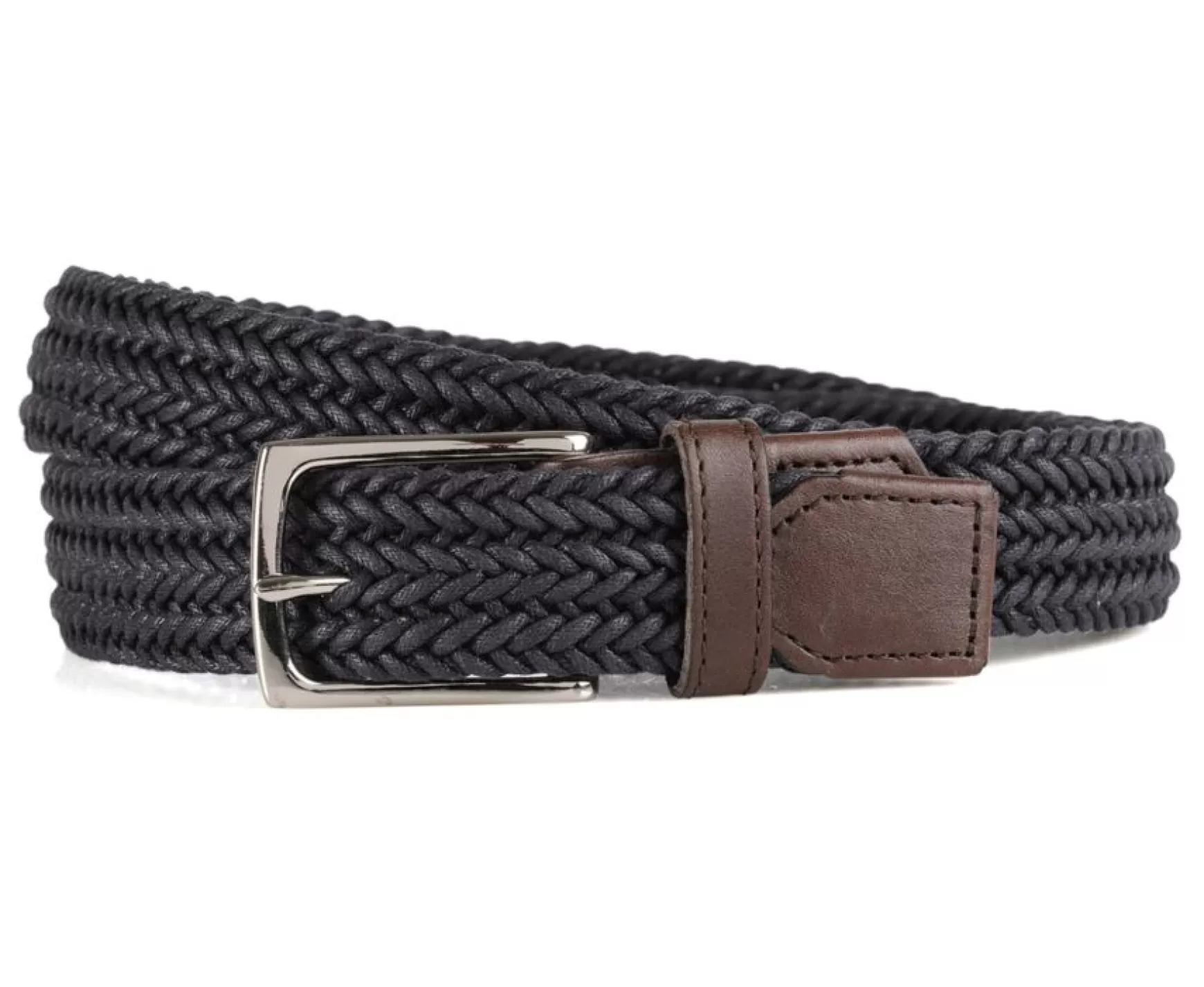 Bexley | Men'S Navy Braided Cotton Belt Norwood Silver Navy Cotton