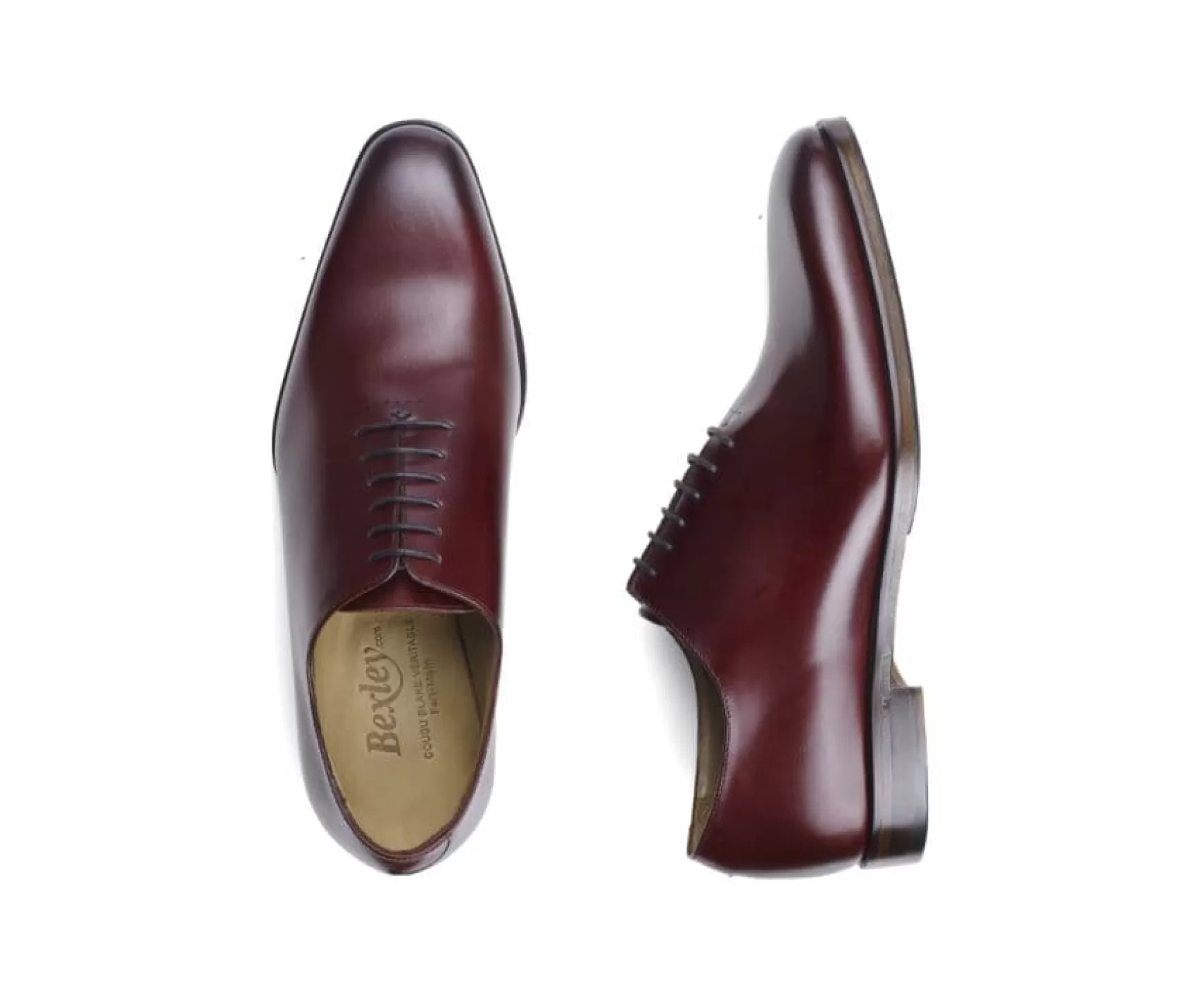 Bexley Oxford Shoes | Men'S Oxford Shoes - Leather Sole With Pad Bellagio Patin Bright Burgundy