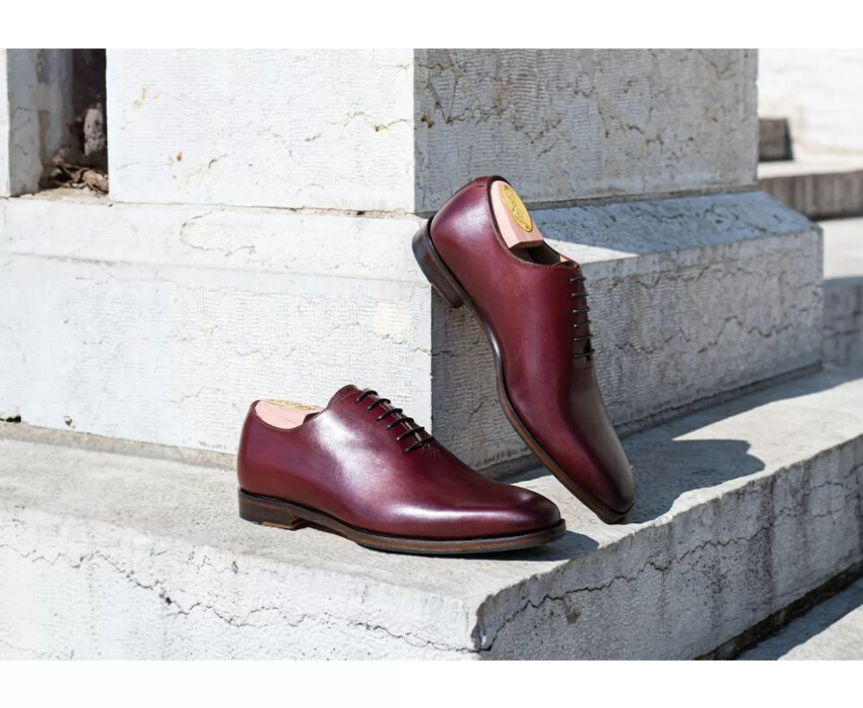 Bexley Oxford Shoes | Men'S Oxford Shoes - Leather Sole With Pad Bellagio Patin Bright Burgundy