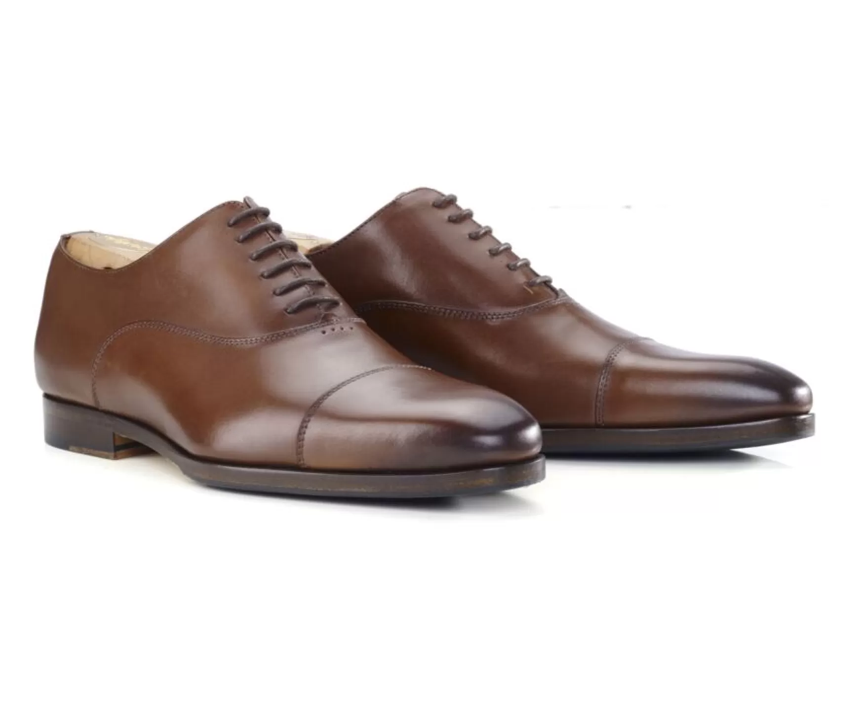 Bexley Oxford Shoes | Oxford Shoes - Leather Outsole & Rubber Pad - Spezia Ii Patin | Patina Chestnut