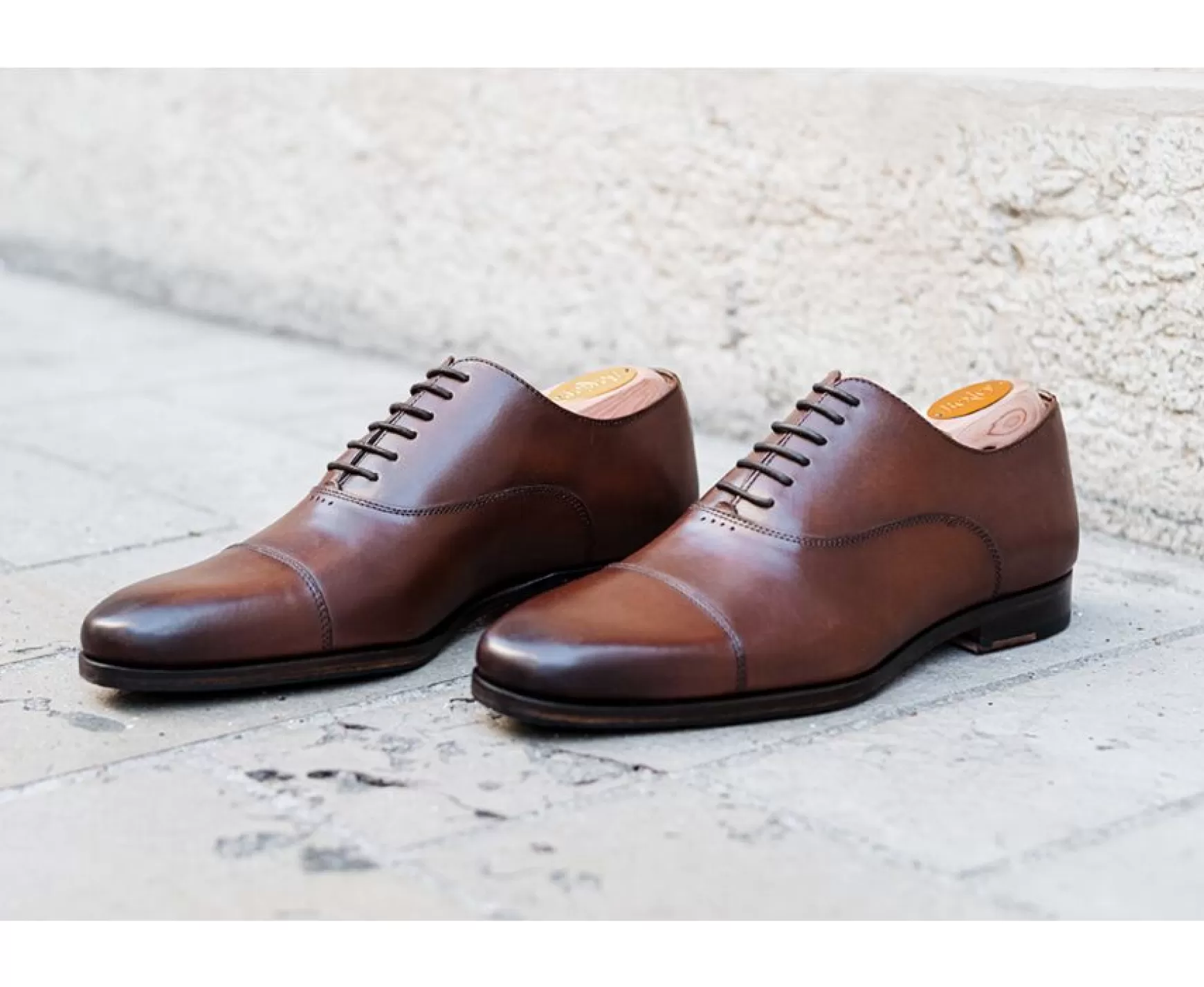 Bexley Oxford Shoes | Oxford Shoes - Leather Outsole & Rubber Pad - Spezia Ii Patin | Patina Chestnut