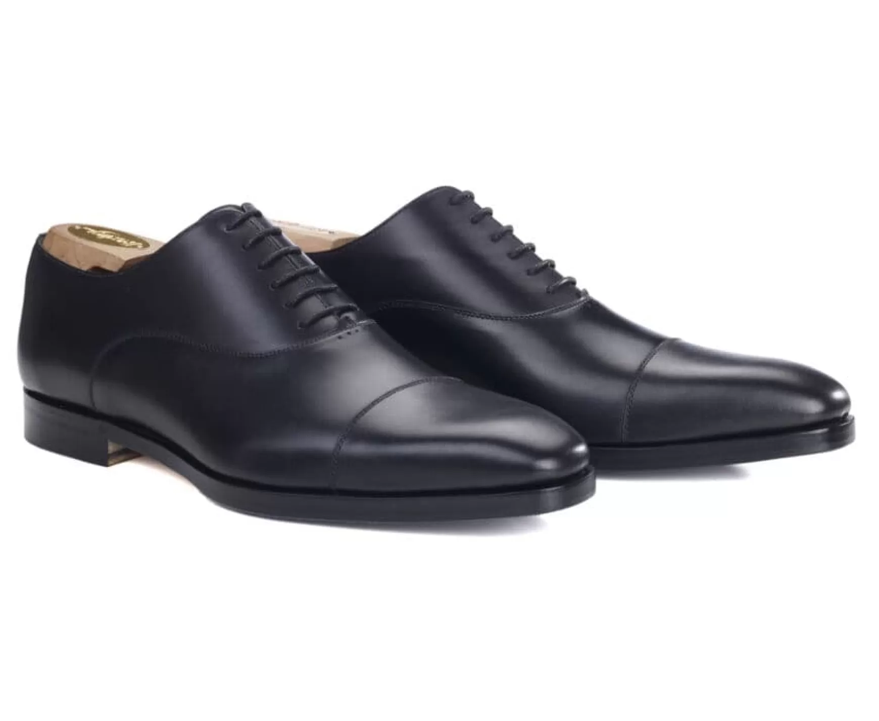 Bexley Oxford Shoes | Patina Black Oxford Shoes - Leather Outsole & Rubber Pad Spezia Ii Patin Black With Patine