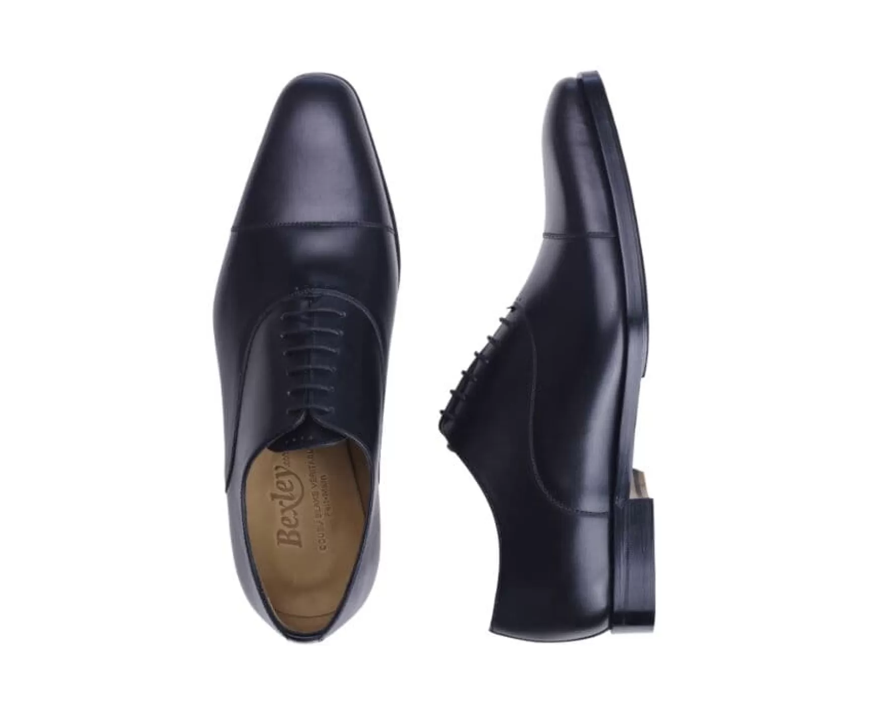 Bexley Oxford Shoes | Patina Black Oxford Shoes - Leather Outsole & Rubber Pad Spezia Ii Patin Black With Patine