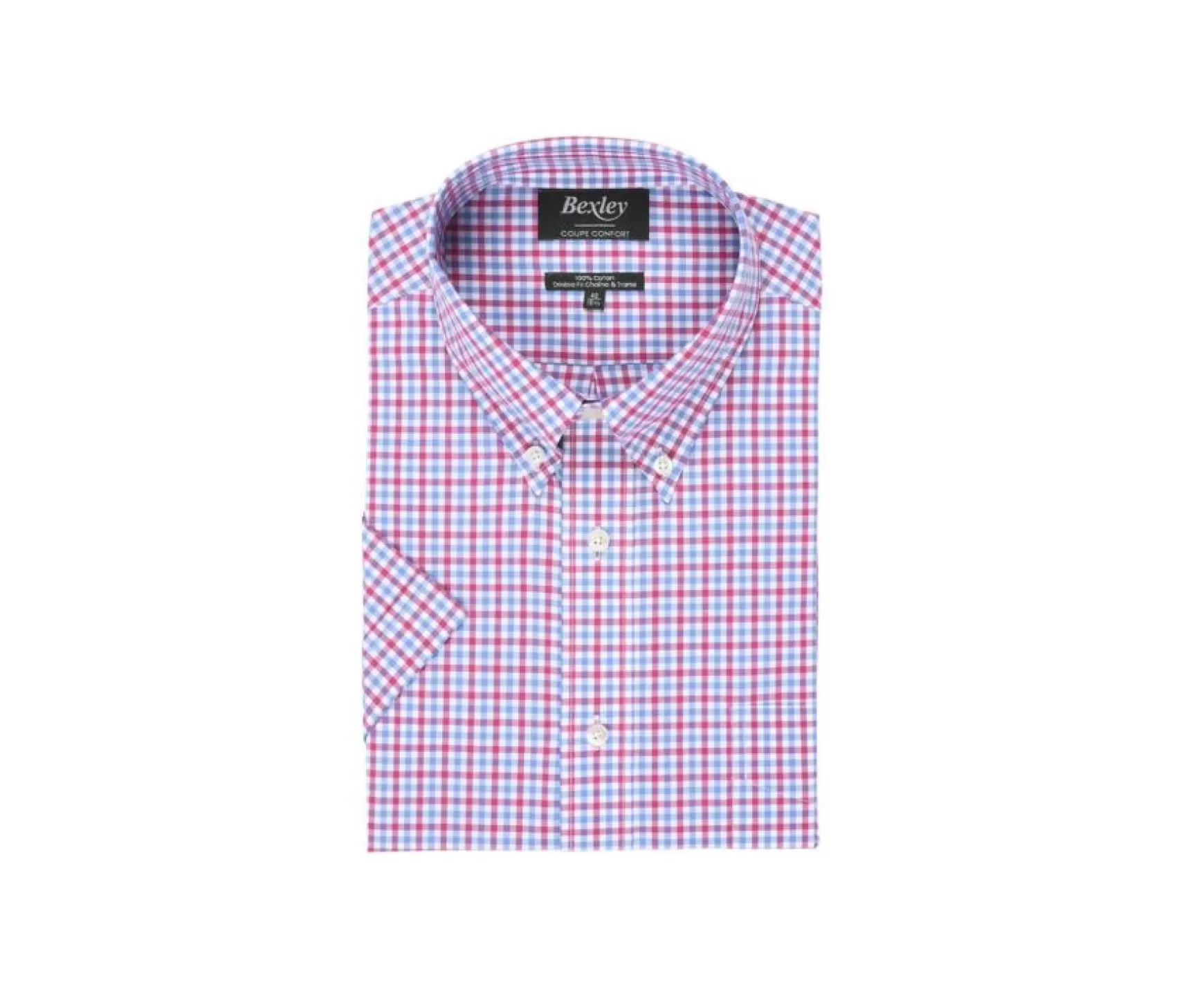 Bexley | Pink Blue And White Cotton Shirt - Chest Pocket Cullen Mc Pink, Blue And White