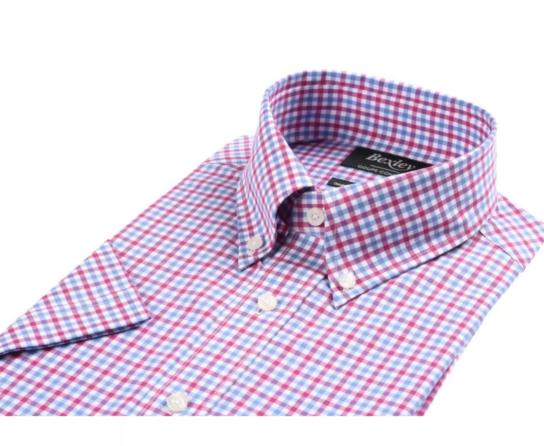 Bexley | Pink Blue And White Cotton Shirt - Chest Pocket Cullen Mc Pink, Blue And White