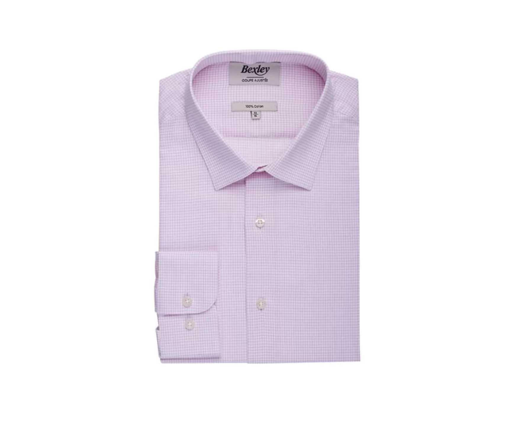 Bexley | White With Light Pink Check Men'S Twill Shirt - Martinien | White And Light Pink