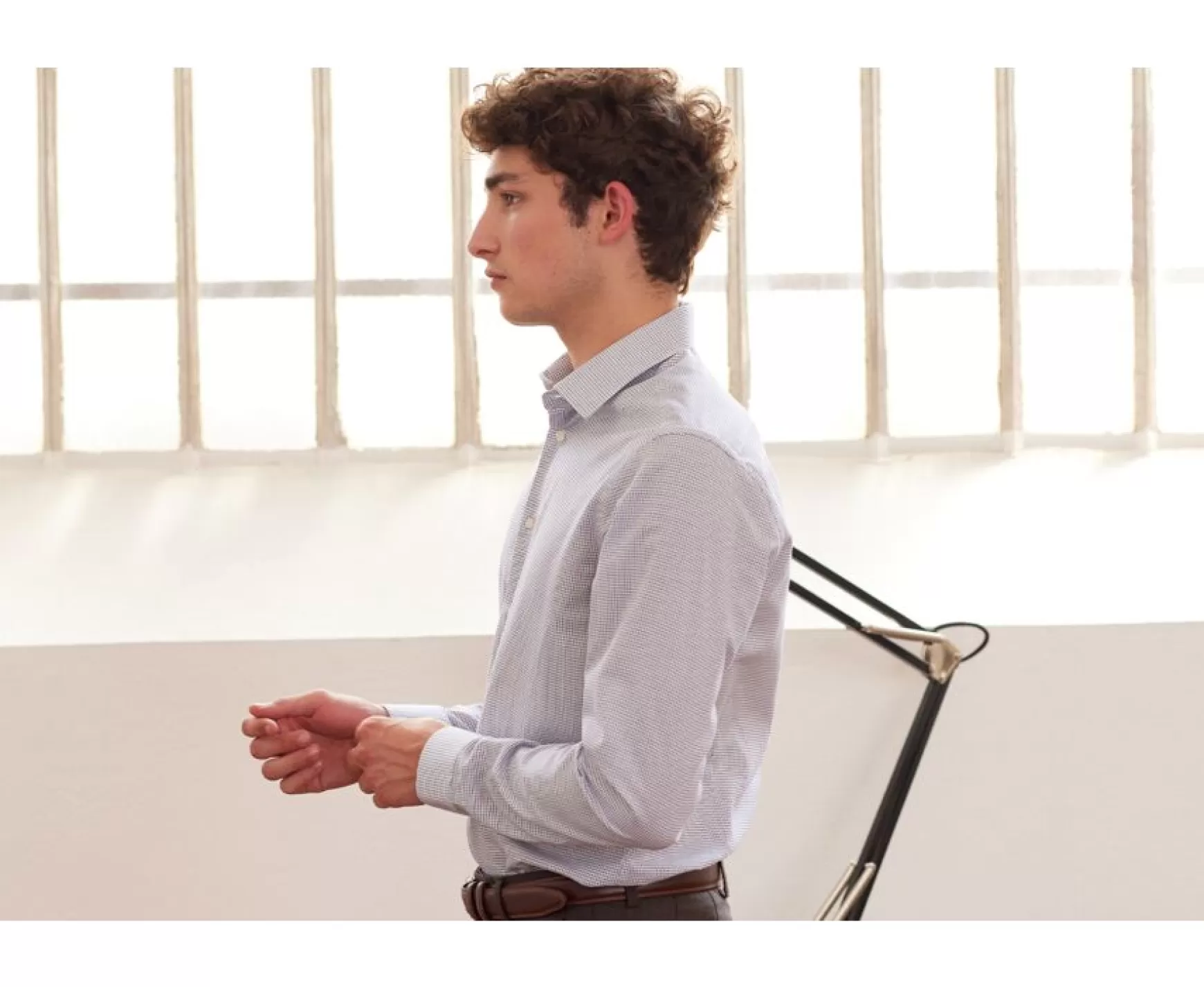 Bexley | White With Ocean Blue Check Men'S Twill Shirt - Martinien | White And Ocean Blue